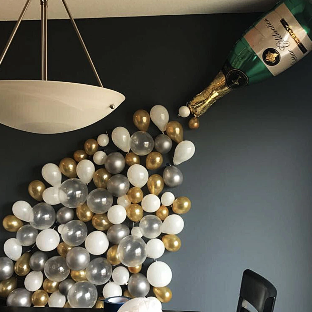 Botella de champán Globo de aluminio con globos grandes Set Party Decoración Ai14498