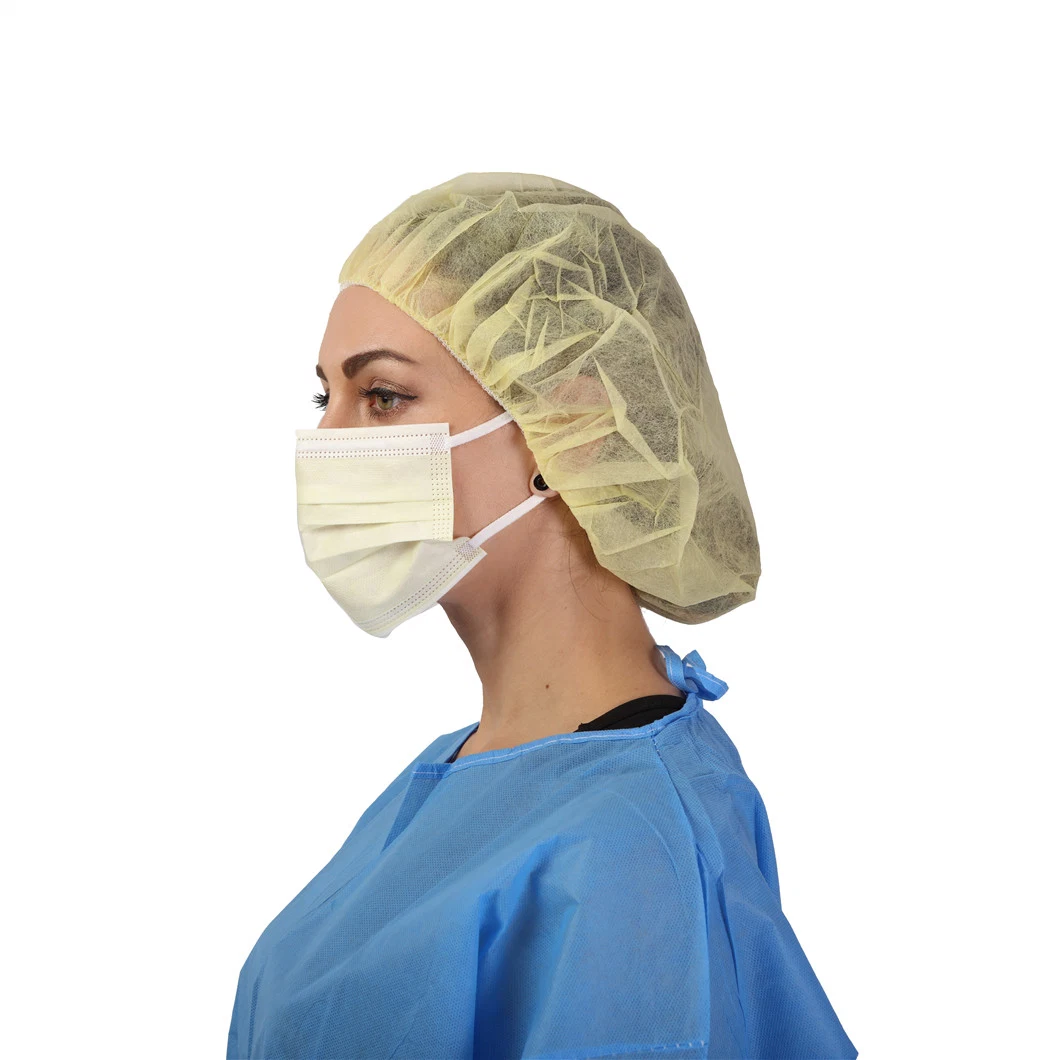 Médicos desechables gorros sombrero Bouffant Tapa de culata de cabello Net el polvo, las tapas de Nonwoven quirúrgica Ronda Bouffant Cabello tapa para el Hospital