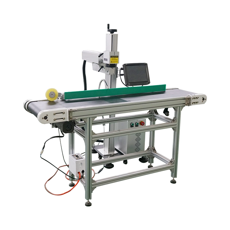 Good Price for 30W Portable Separate Fiber Laser Marking Machine+Pen Conveyor for Pen Line