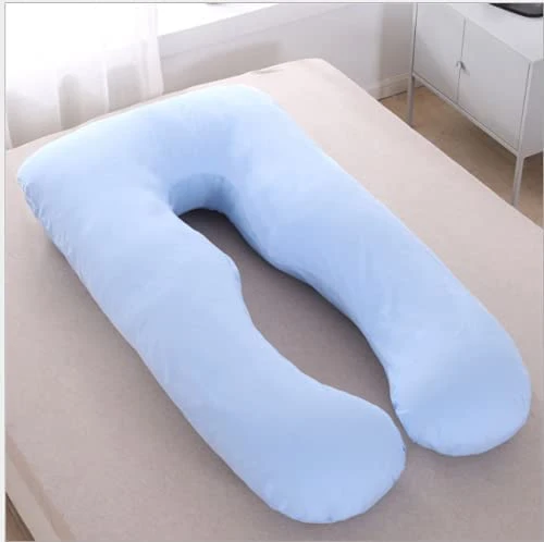 Coussin de grossesse en forme de U pour le corps entier avec housse en coton amovible pour dormir pendant la grossesse.