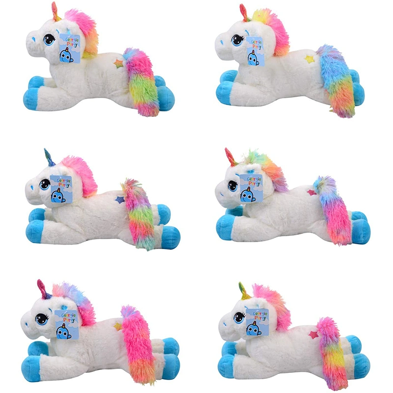 Wholesale/Supplier 38cm Cheap Fuzzy White Plush Animal Stuffed Toy Cute Soft Unicorn