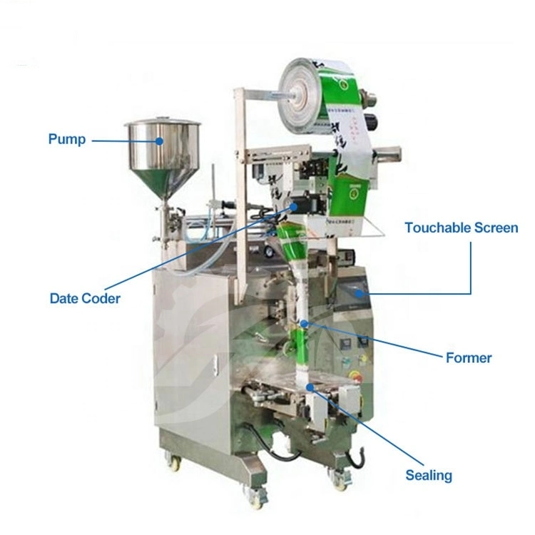 Chocolate Jam Tomato Sauce Liquid Sauce Filling and Sealing Full Automatic Plastic Sachet Mayonnaise Packaging Machine