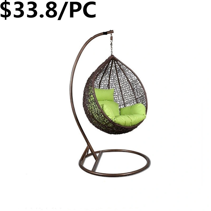 Outdoor Furniture Patio Rattan Wicker Egg Shaped Hanging Swing Chair