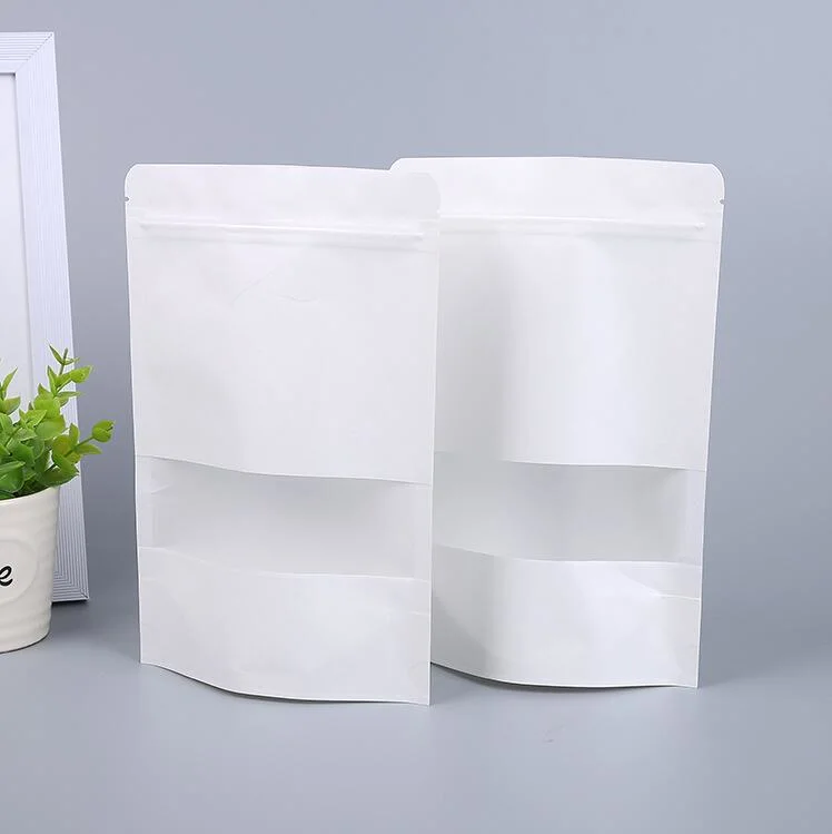 Saco de embalagem de alimentos em papel Kraft Hot Sale com suporte para cima/castanho Saco de papel para construção de Zipock