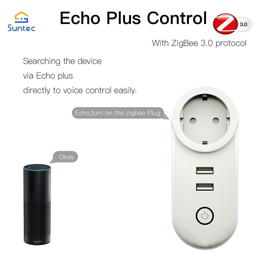 Connecteur Fiche d'alimentation prise de commutateur Zigbee3.0 Dual USB Wireless