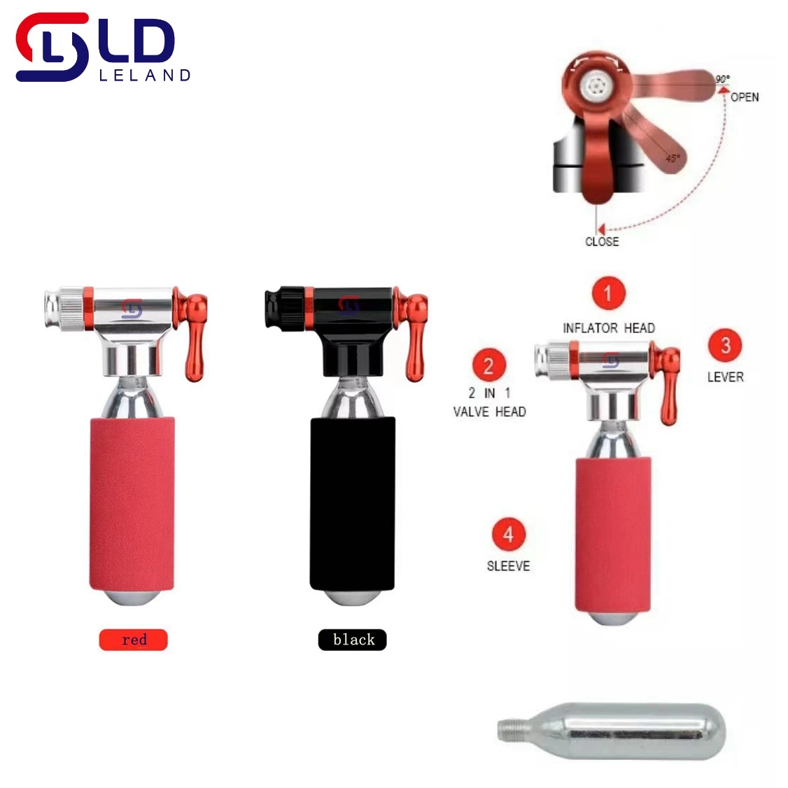 Cycling Accessories Bike Inflator Bicycle Air Pump CO2 Pump Nozzle Used 16g CO2 Cylinder