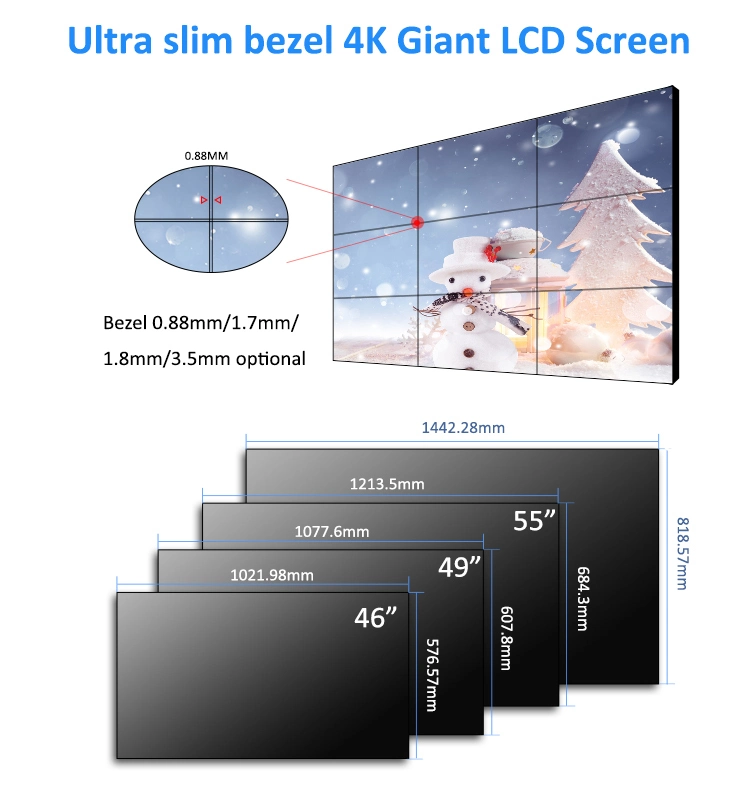 Hot Good Price 46 55 Inch 2X2 2X3 3X3 1.7mm Multi Screen Videowall Ultra Narrow Bezel Display Did LCD Video Wall