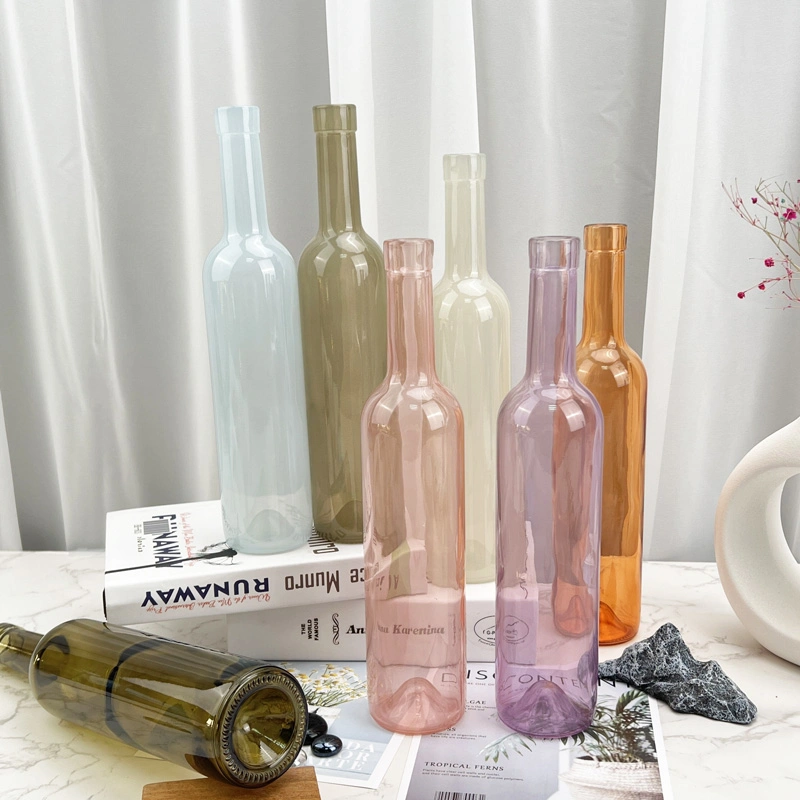 New Wine Glass Bottle, Craft Factory Liquor Fruit Vodka Bottle with Cork