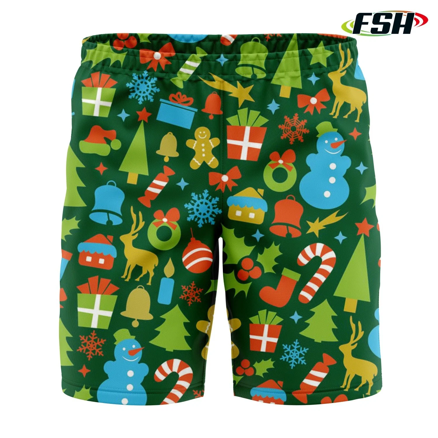 Short de surf d'entraînement de sport de Noël en polyester de plage de haute qualité Pantalon personnalisé