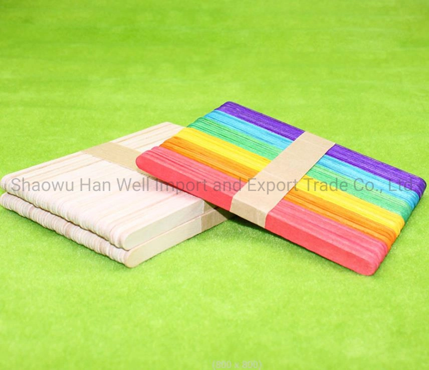 Colorful Solid Birch Wood DIY Decoration Craft Sticks for Party