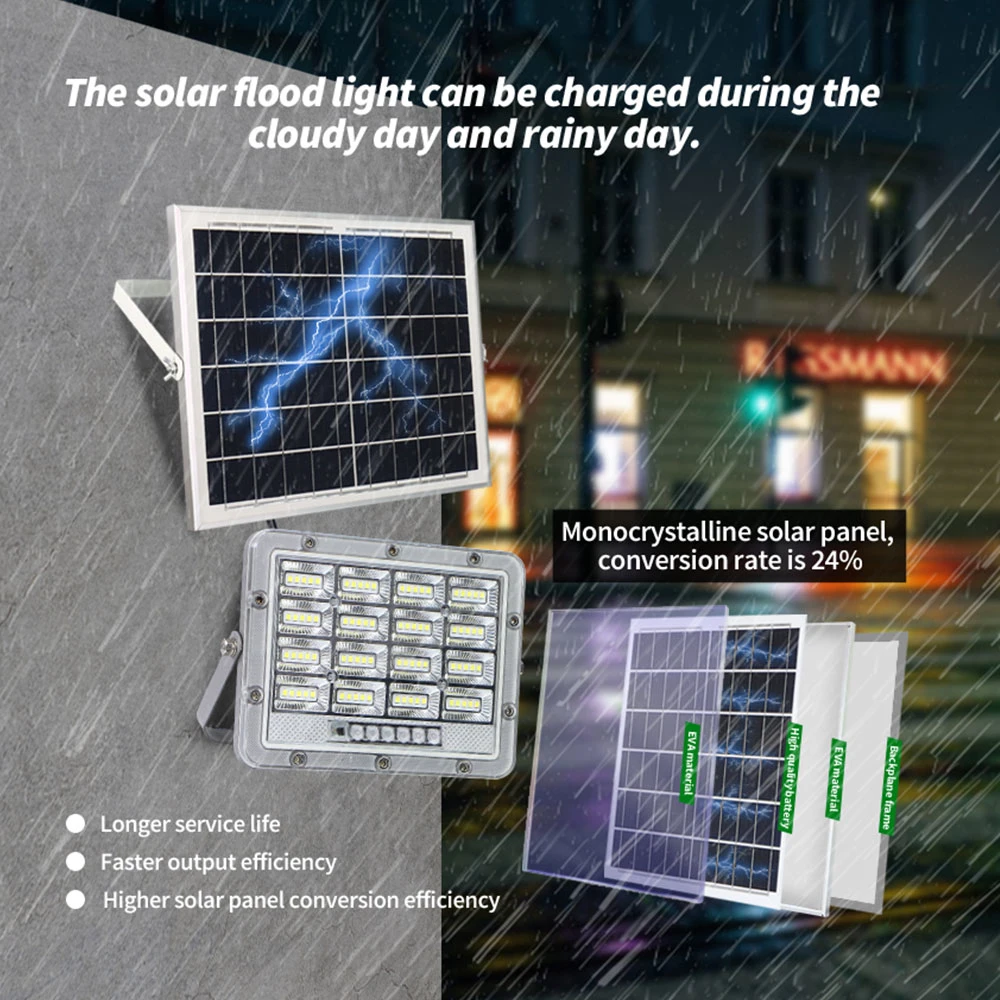 Waterproof IP67 Energy Saving High Lumen Motion Sensor Outdoor 300W Solar Flood Light with Remote