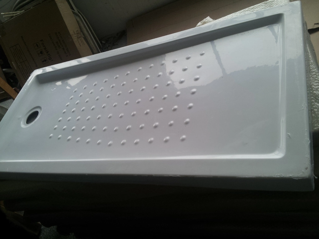 Acrylic Slim Shower Plate, Rectangle Shower Tray with Fiber Resin Bottom
