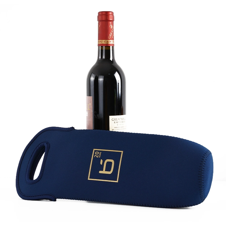 Sublimation Portable Wine Tote Holders Wine Bag Carriers Insulated Neoprene 750ml Wine Bottle Holder Cooler