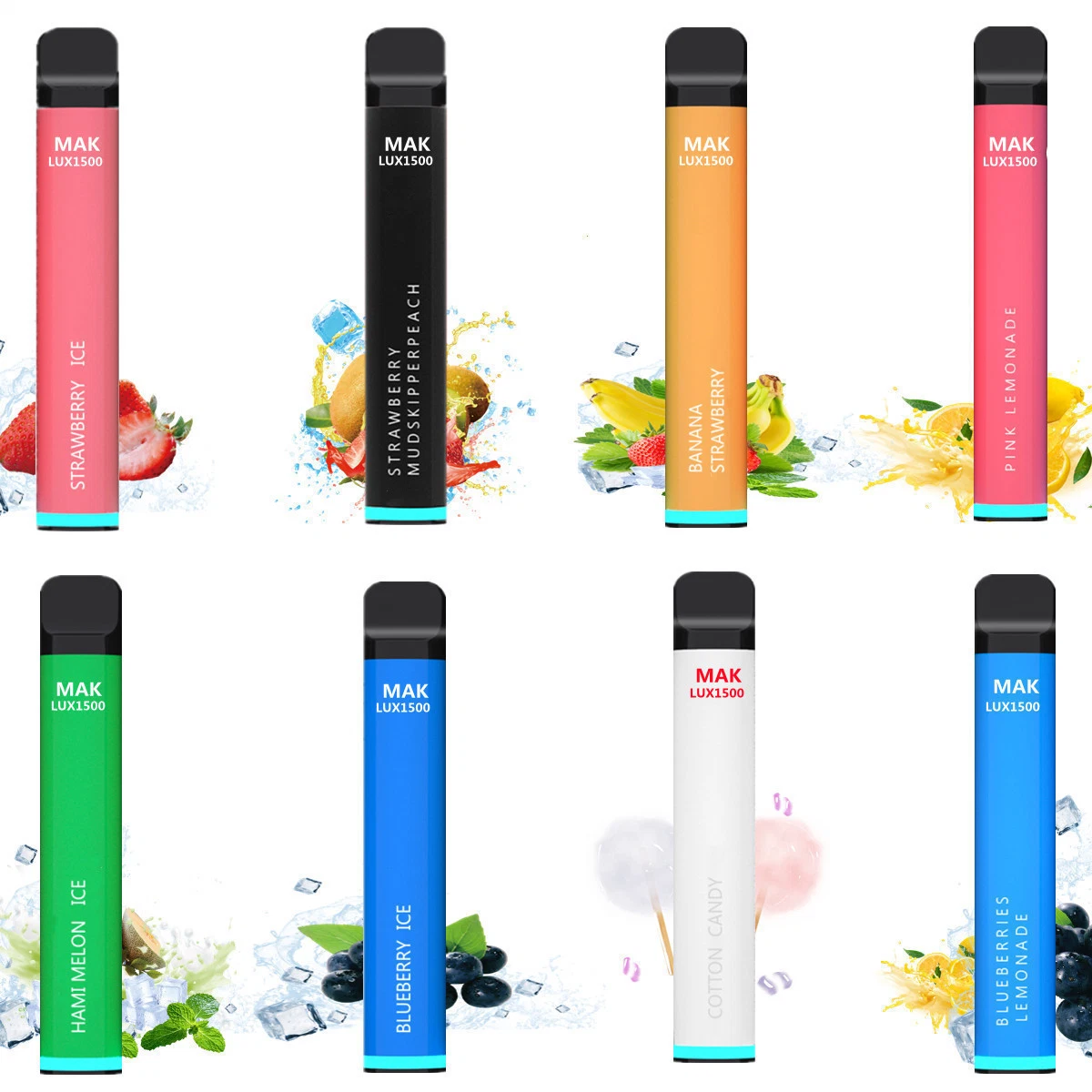 Mak Lux 600 800 1500 Puffs 5000puffs Nicotine Free 0% 2% 5% E Cigarette Mak Disposable/Chargeable Vape