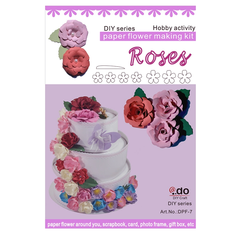 3D papel de decoración Flor Bricolaje Artesanía hecha a mano Kit de material Rosa