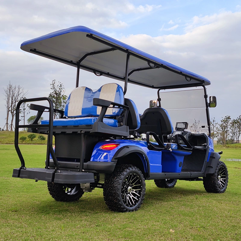 Precio de carritos de golf elevados de 6 plazas eléctricos mini con batería de litio de alta velocidad de 72V.