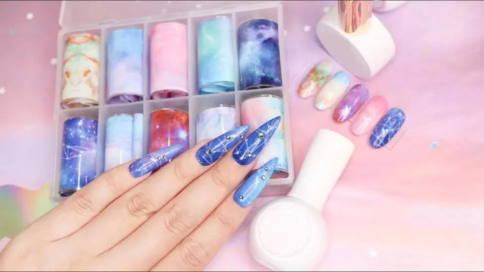 Luxus-Folien Schmetterling Aurora Nails Glas Folie Film für Maniküre Nail Art