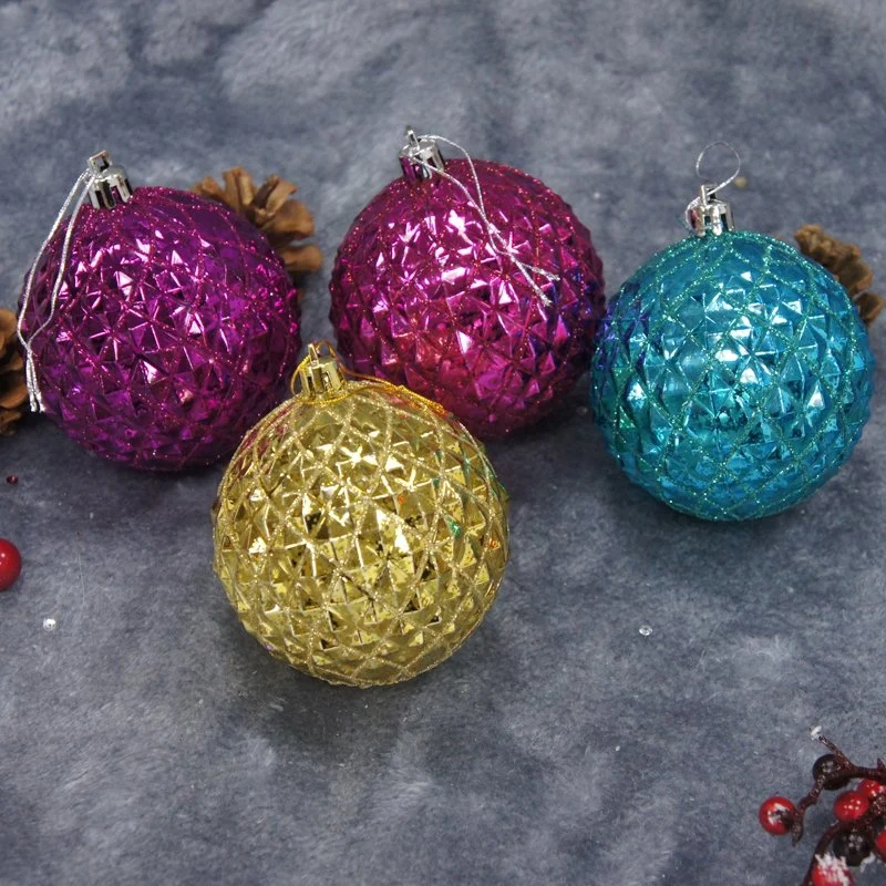 Mehrfarbige Hand Bemalt Ball Baum Ornament Weihnachtsdekoration Kunststoff Ball8