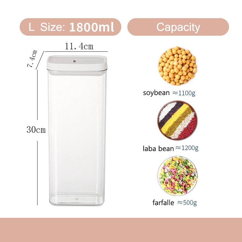 Stockage de la nourriture de bouteilles en plastique durable de la cuisine d'aliments secs Haricots bocaux de stockage