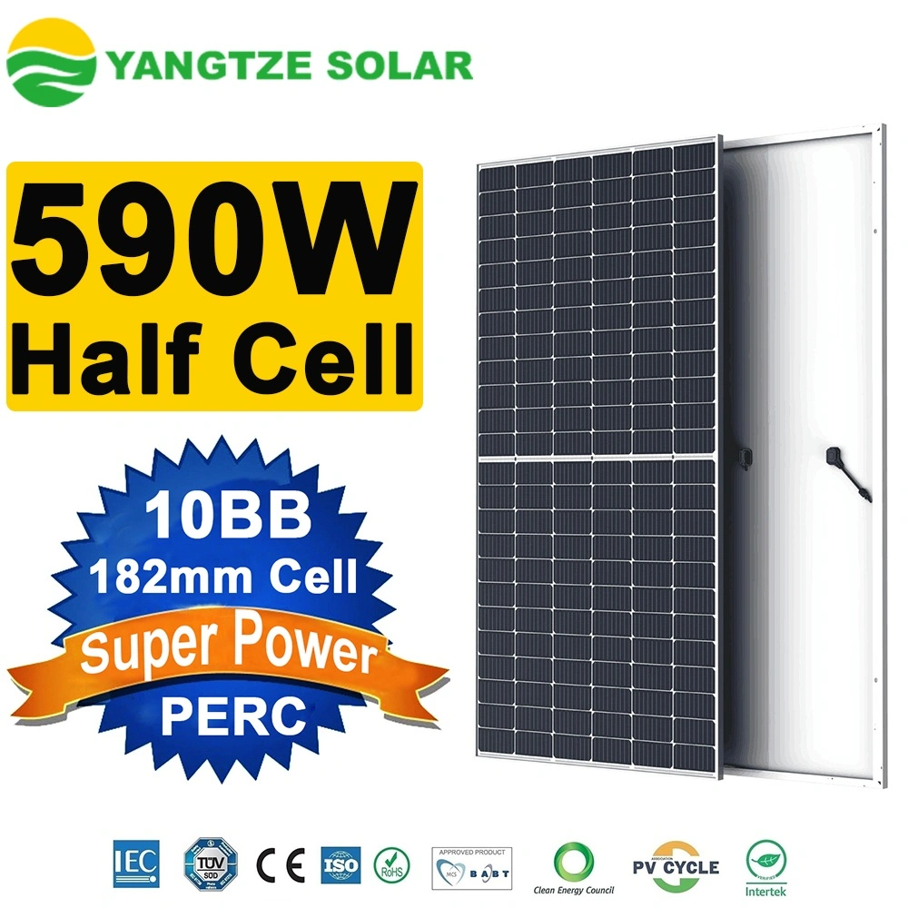 Yangtze 182mm Half Cell 580W 590W 600W PV Cell Monocrystalline Solar Panel for Solar Energy System with The Best Price