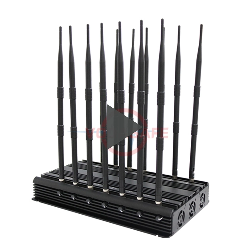 14 Bands Cellphone Jammer for All Cellphone VHF UHF Radio Fixed Installation Mobile 3G 4G Frequency Blocker