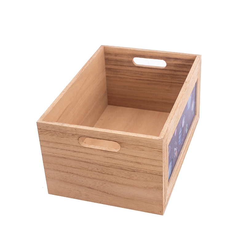 Custom Printing Pattern Creative Wood Box Toys Food Storage Wooden Crate