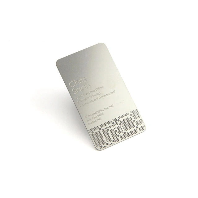 Custom Rose Gold RFID Die Cut Printing Brushed Mirror Metal Business Card