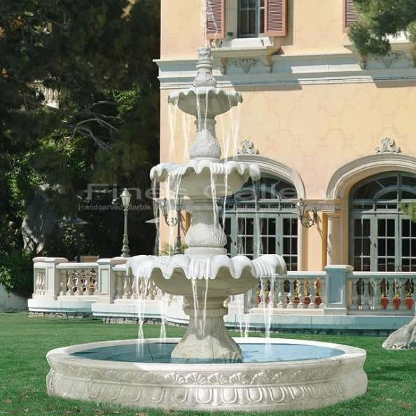 Ornamento De Jardín Custom-Made Ángel tallado en mármol blanco Boy Fuente de agua