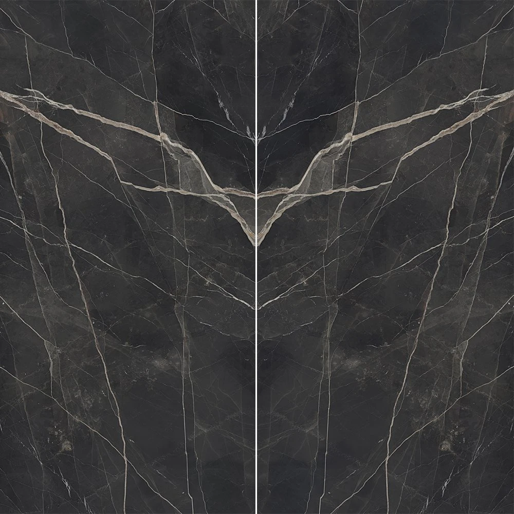 3200*1600 mm Marble Looking Polishing Large Size Calacatta Black Sintered Stone