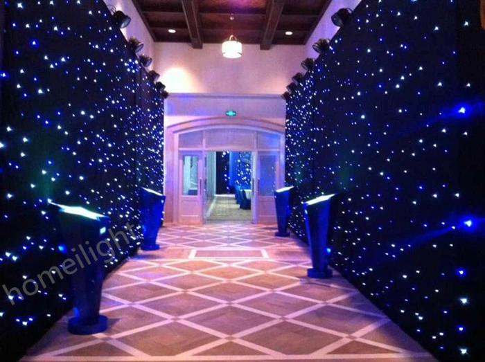 Telón de Estrellas LED Azul y Blanco de Tela LED para Fondo de Boda