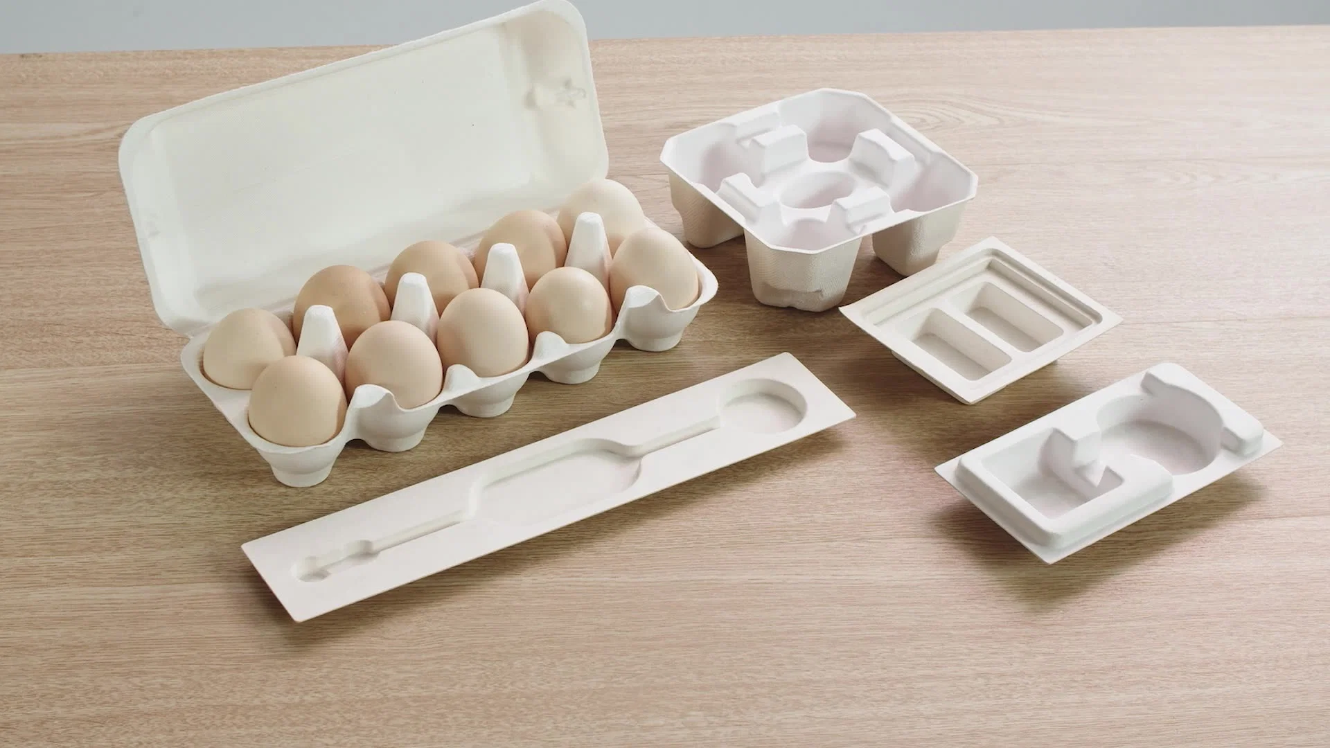 Stackable White Pulp 12 Cavity Packaging Egg Cartons with Customized Printing Labels