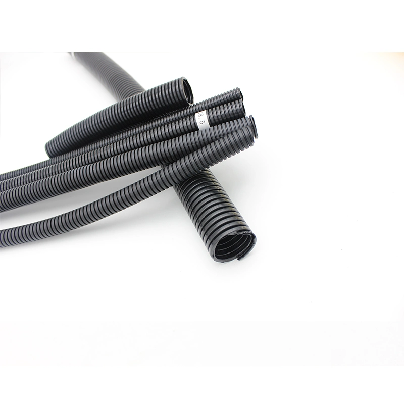 Black Plastic Flexible PVC Pipe Electrical Cable Protection Hose Conduit