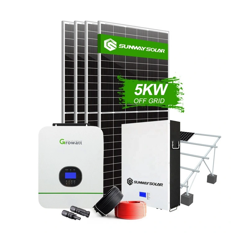 Solar Off Grid 10kw sistema de Energia Solar tipo híbrido comercial Conjunto completo com bateria de lítio