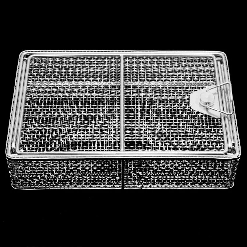 260mmx190mmx50mm instrumento quirúrgico Mesh Lavavento Transporte bandejas de esterilización por vapor