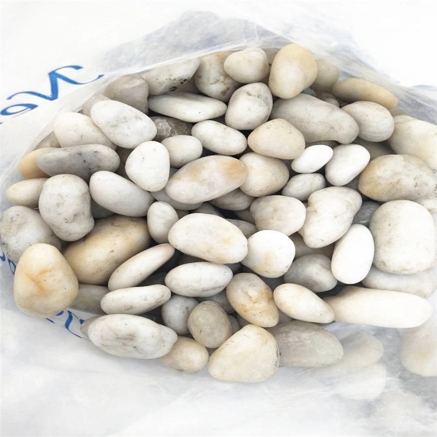 Polished Pebble Stone, Sliced Flat River Stone Pebble Mosaic Tile, White River Rock