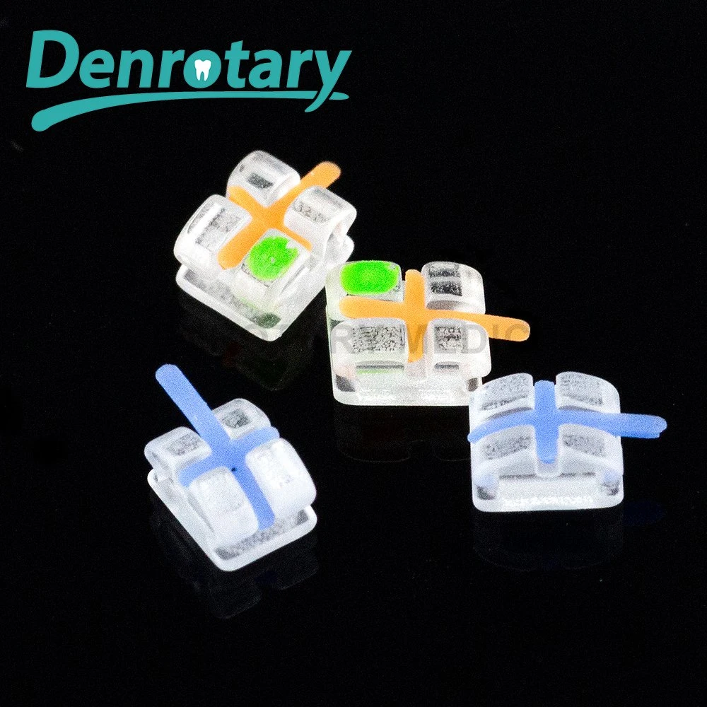 Denrotary Dental Equipments Teeth Braces Clear Ceramic Orthodontic Sapphire Bracket Monocrystal Teeth Braces