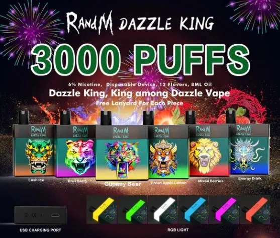 Fábrica al por mayor desechable Randm Dazzle King 3000puffs