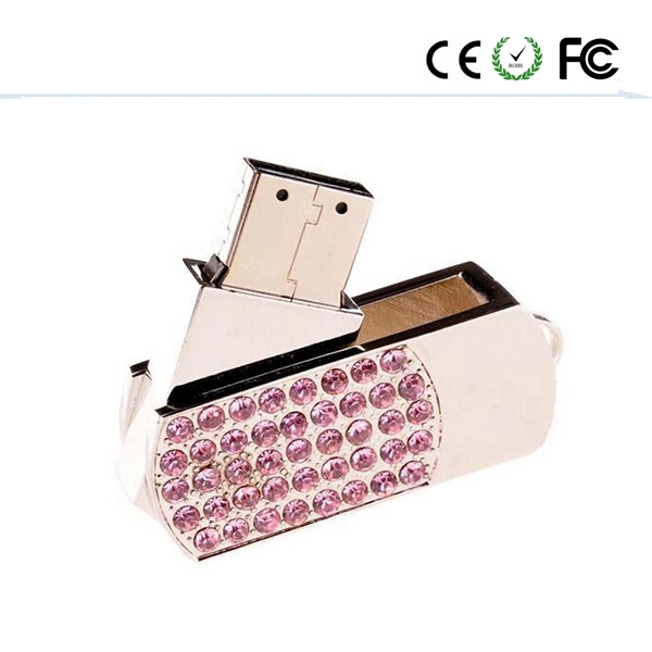 Girar disco de lápiz Flash USB Diamond Crystal Memory Stick