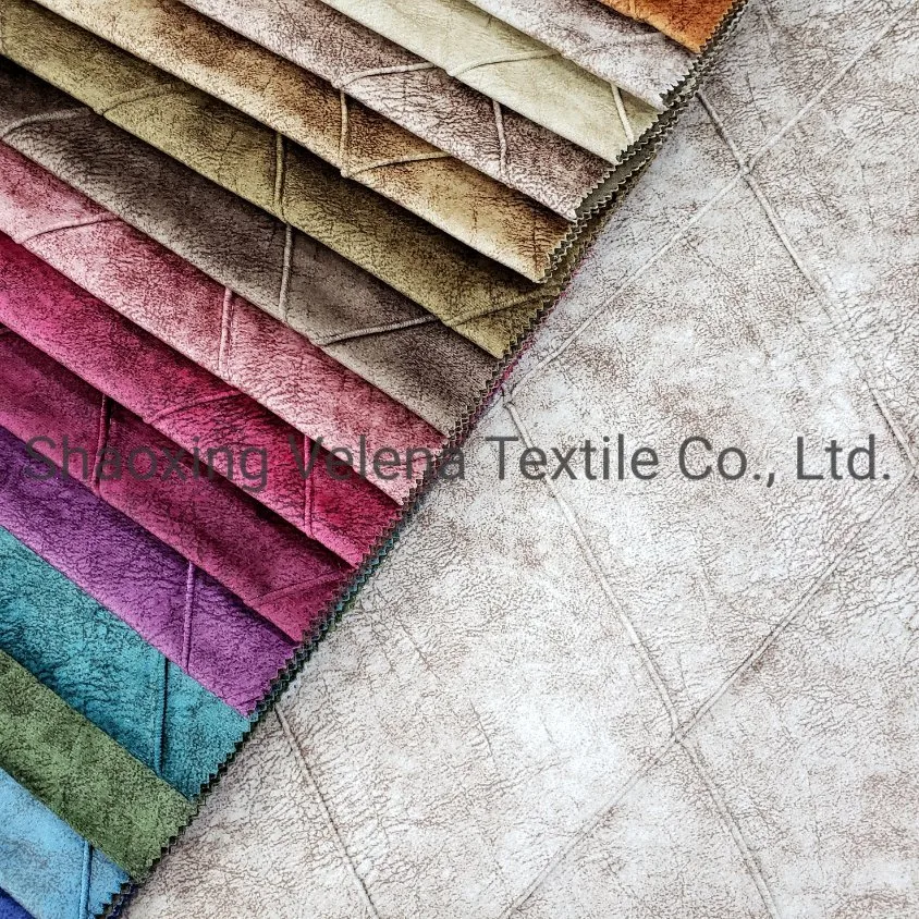 Hot Sale produit l'impression de velours avec Quilting / Cross de tissus textiles Sellerie tissu sofa et le rideau