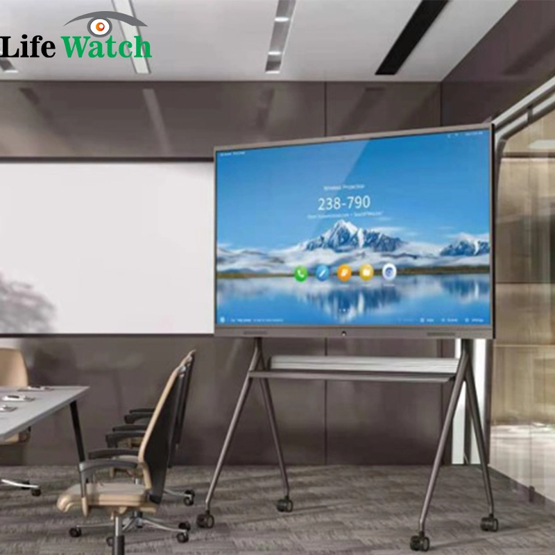 65-Inch 4K Android OS WiFi Free Stand Smart LCD Interactive Whiteboard Screen for training