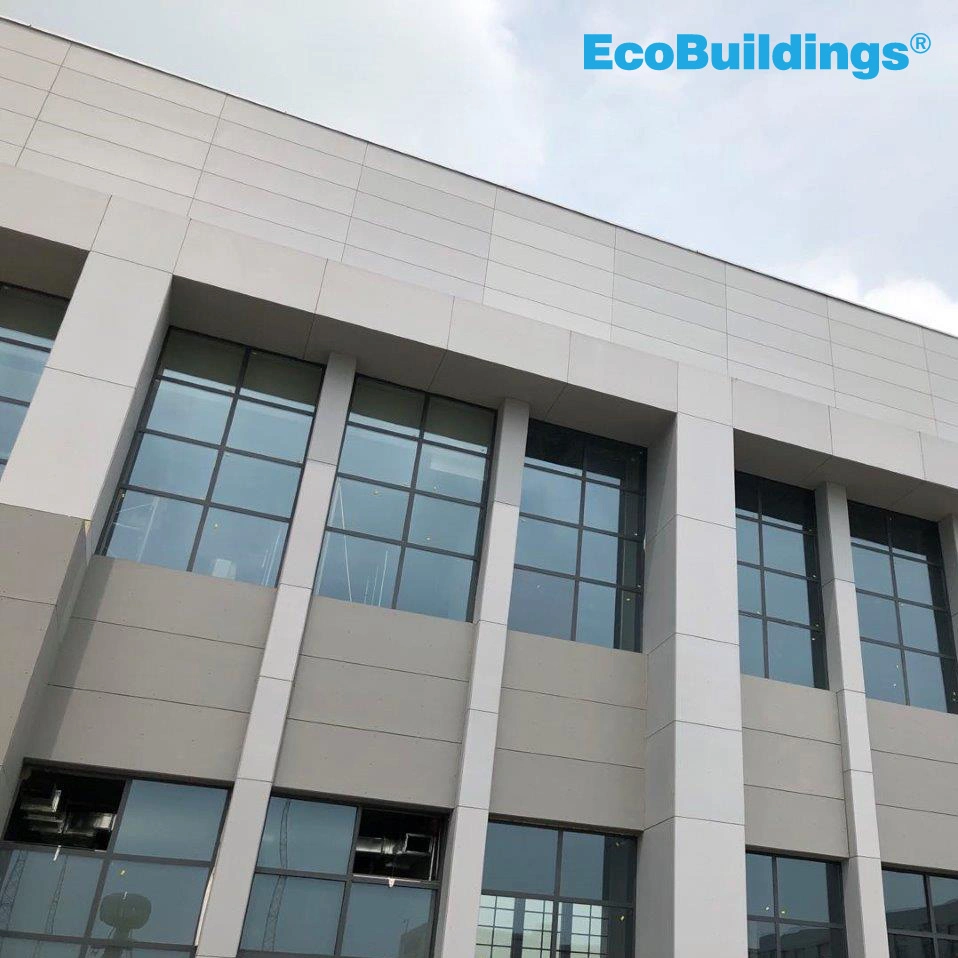 Decorative Facade Exterior Fiber Cement Wall Panel in Commercial Buildings