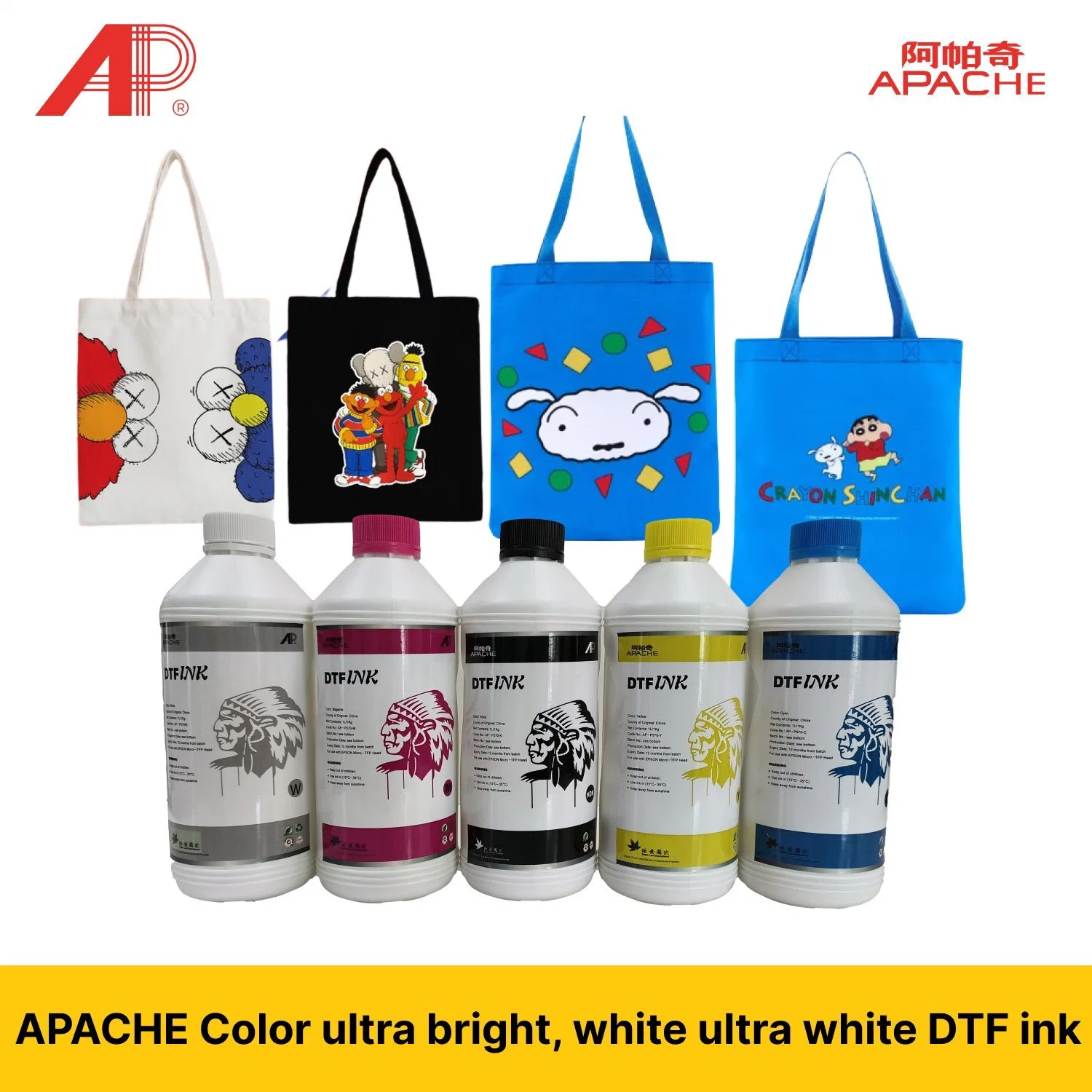 Unlock Your Textile Printing Potential with Apache White Dtf Ink for Epson Dx5 Dx7 XP600 Tx800 Wf4720 I3200