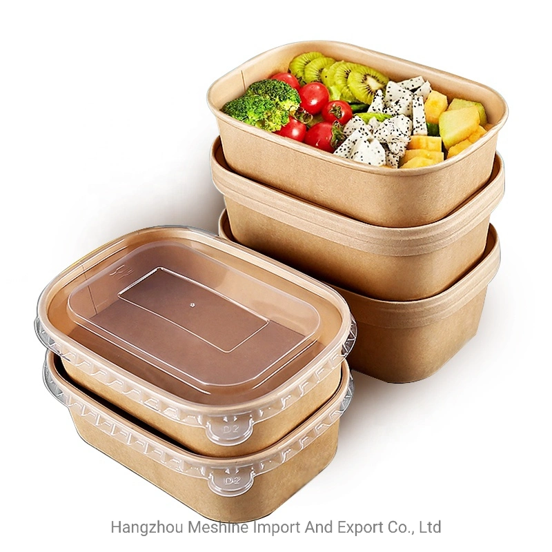 Recipiente/taça de sopa para saladas, com caixa de almoço personalizada e impressa / caixas de embalagem de papel Kraft para alimentos