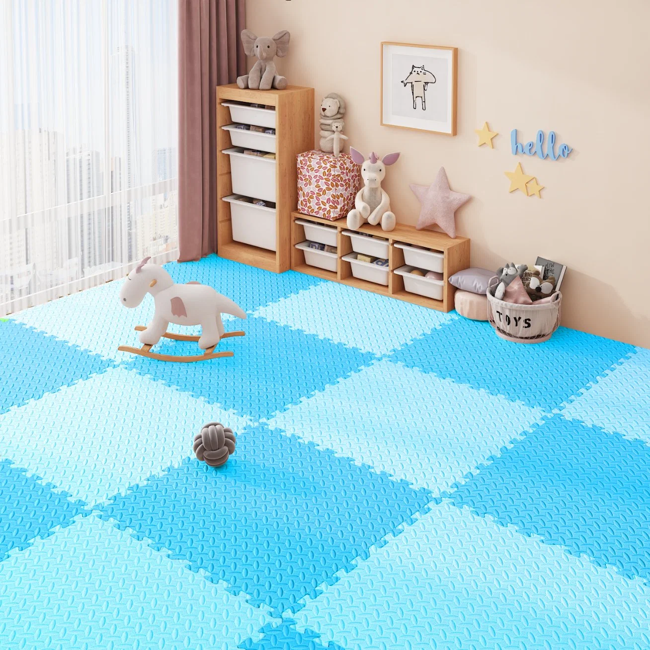 Non-Toxic Non Slip Surface Soft Safe Baby Mat Interlocking Multicolor Crawling Mat