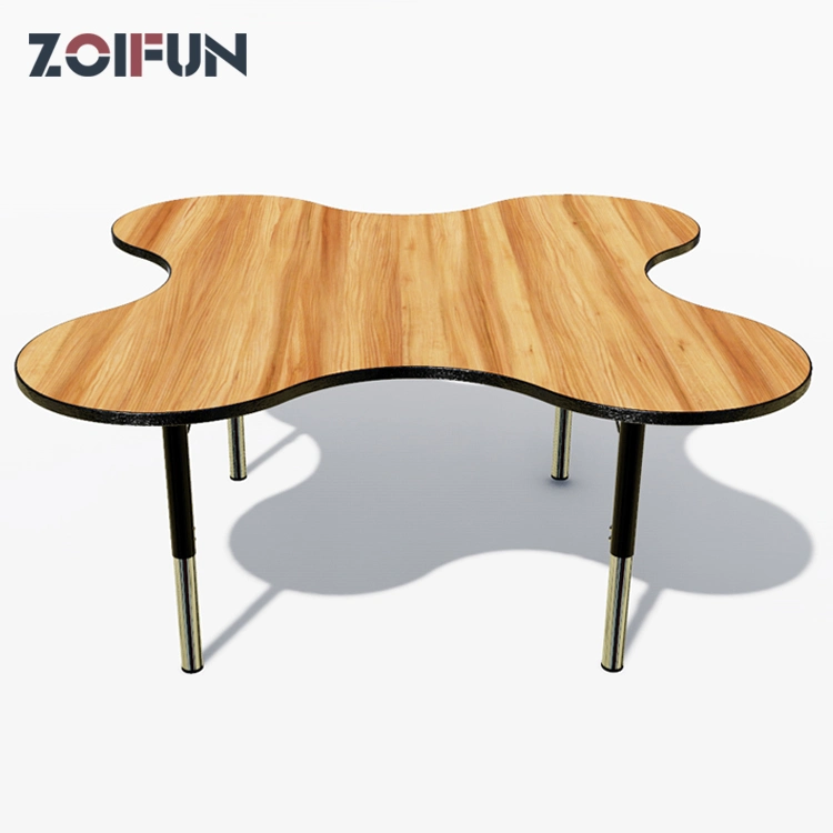 Customized Design Preschool Library Classroom Kids Wooden Furnitures; Flower Shape Modern Outdoor Table