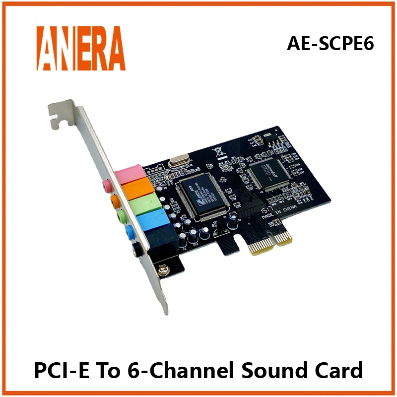 Anera Hot Sale CMI8738 PCI-E 6-Kanal Soundkarte PCI Express Audio 5,1 Kanal Interne Soundkarte