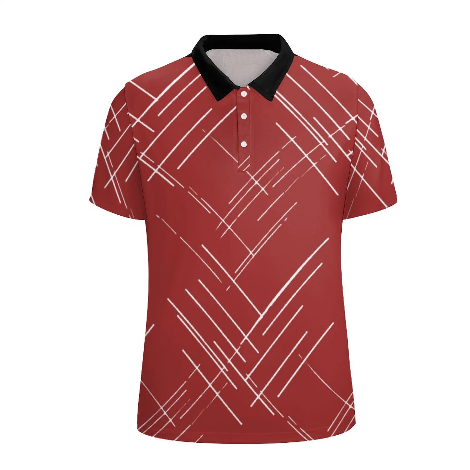 Hot Selling Fashion Cotton Spandex Silk Screen Printing Men's Polo Shirt with Rib Collar