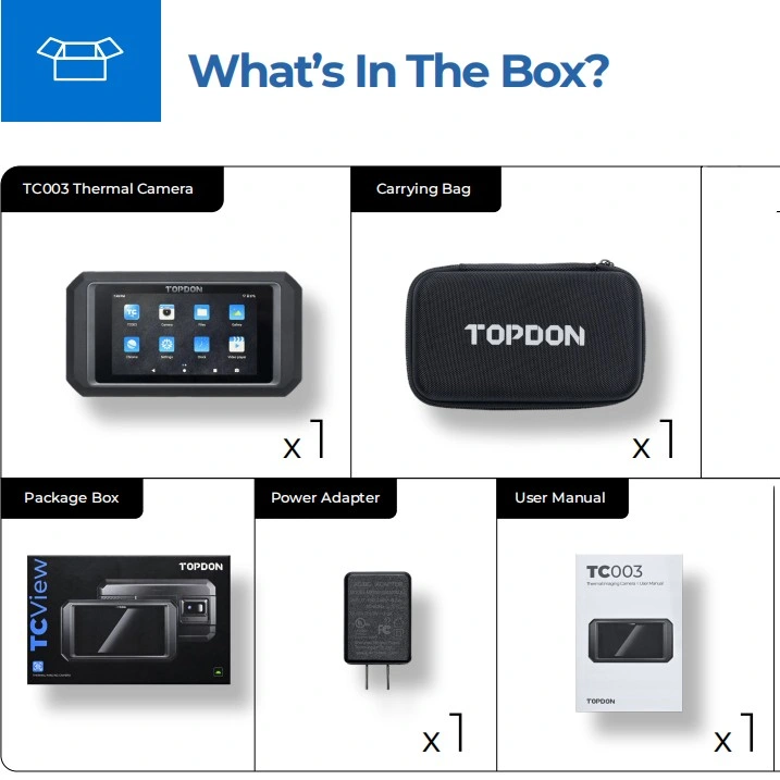 Topdon Tc003 New Arrival Professional Portable Mobile 5 Inch Screen 256X192 High Resolution Android Windows PC Phone IR Infrared Thermal Imaging Camera Imager