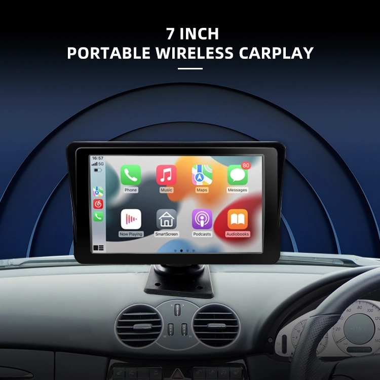 Wemaer estéreo para coche inalámbrico portátil HD de 7 pulgadas de pantalla táctil Carplay reproductor de MP5 con Apple y Android Carplay Espejo Auto Link USB TF FM