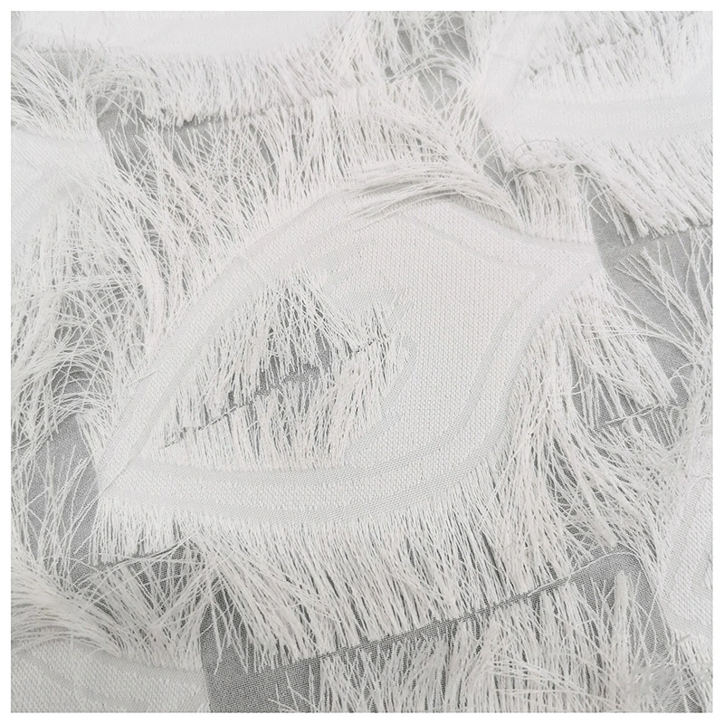 Custom Cut Flower Foliage Pattern Tassels Polyester Chiffon Fabric for Evening Dress/Blouse